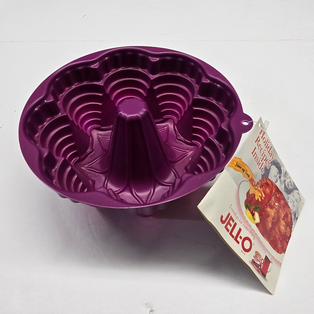 Vintage 2000 Jell-O Gelatin 8" Mold Retro Purple Holiday Star Fluted Pan New